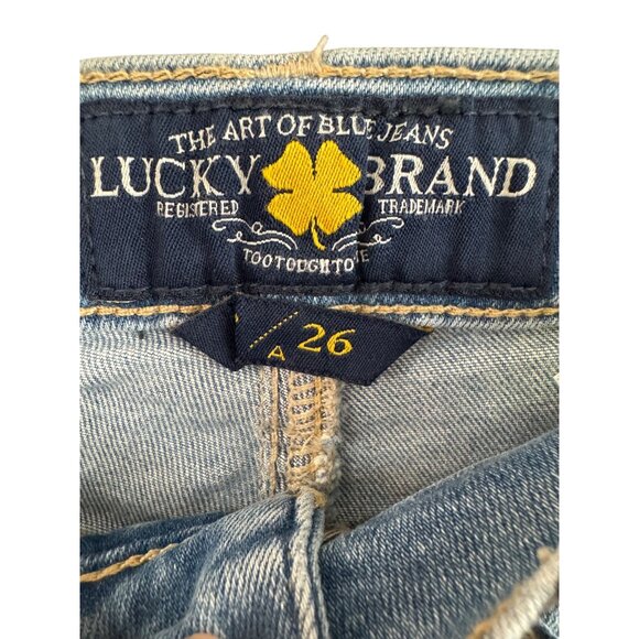Lucky Brand Brooke Legging Jean Mid Rise Slim Fit Distressed Denim Size 2/26 New - Picture 8 of 10